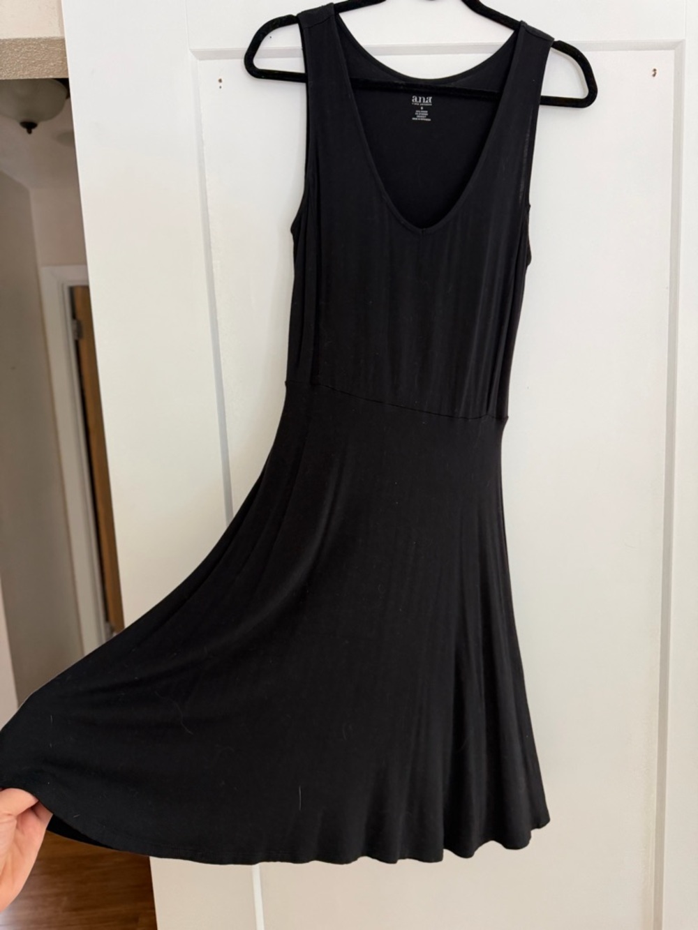 a.n.a Black Sleeveless Scoop Neck Midi Dress